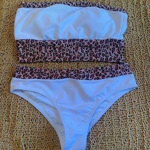 Shein Cheetah Print Top and Bottoms bathing suit
